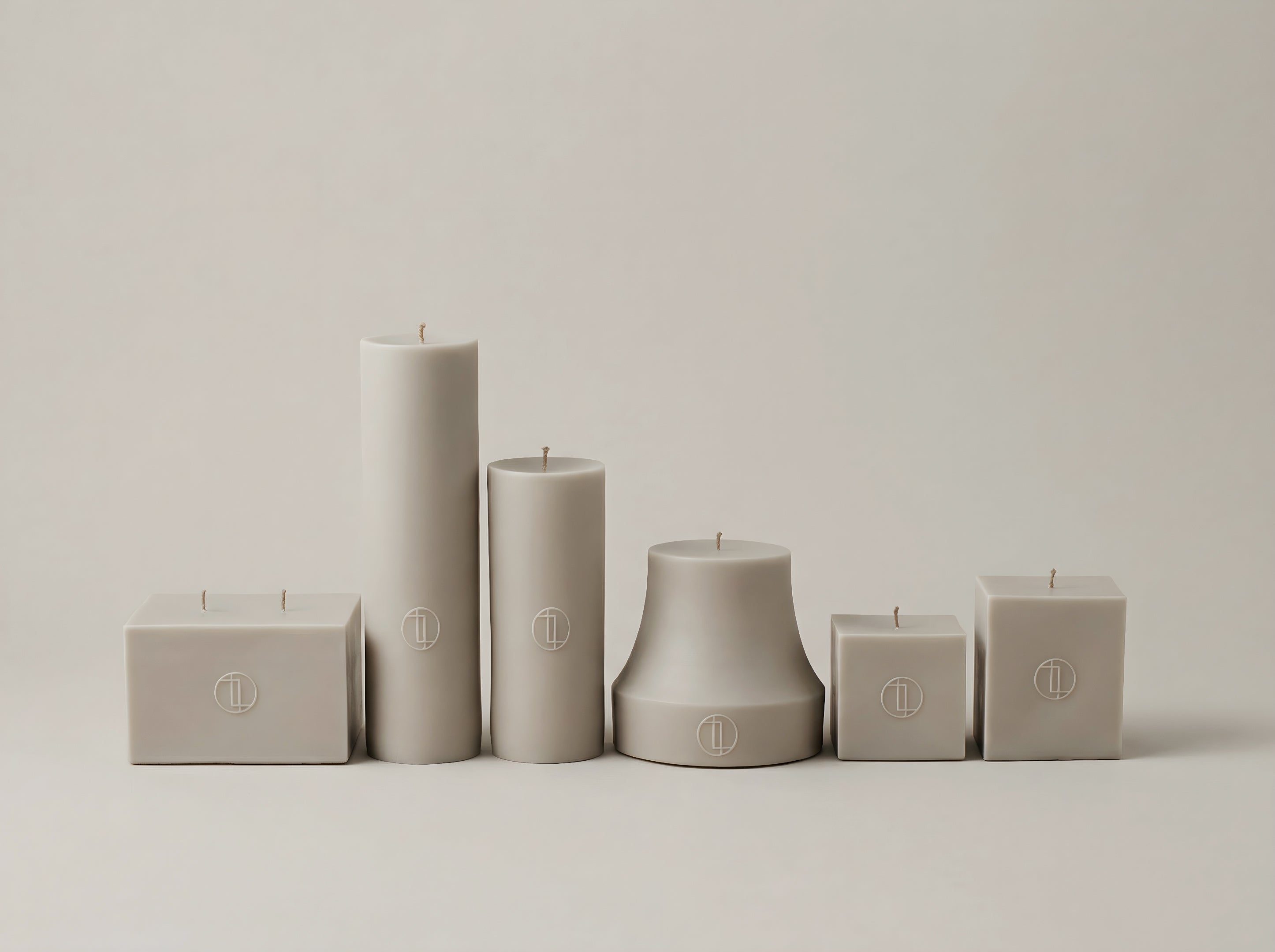 Sculptural soy wax pillar candle styled in home decor — unscented handmade candle by LAWA Candles Los Angeles
