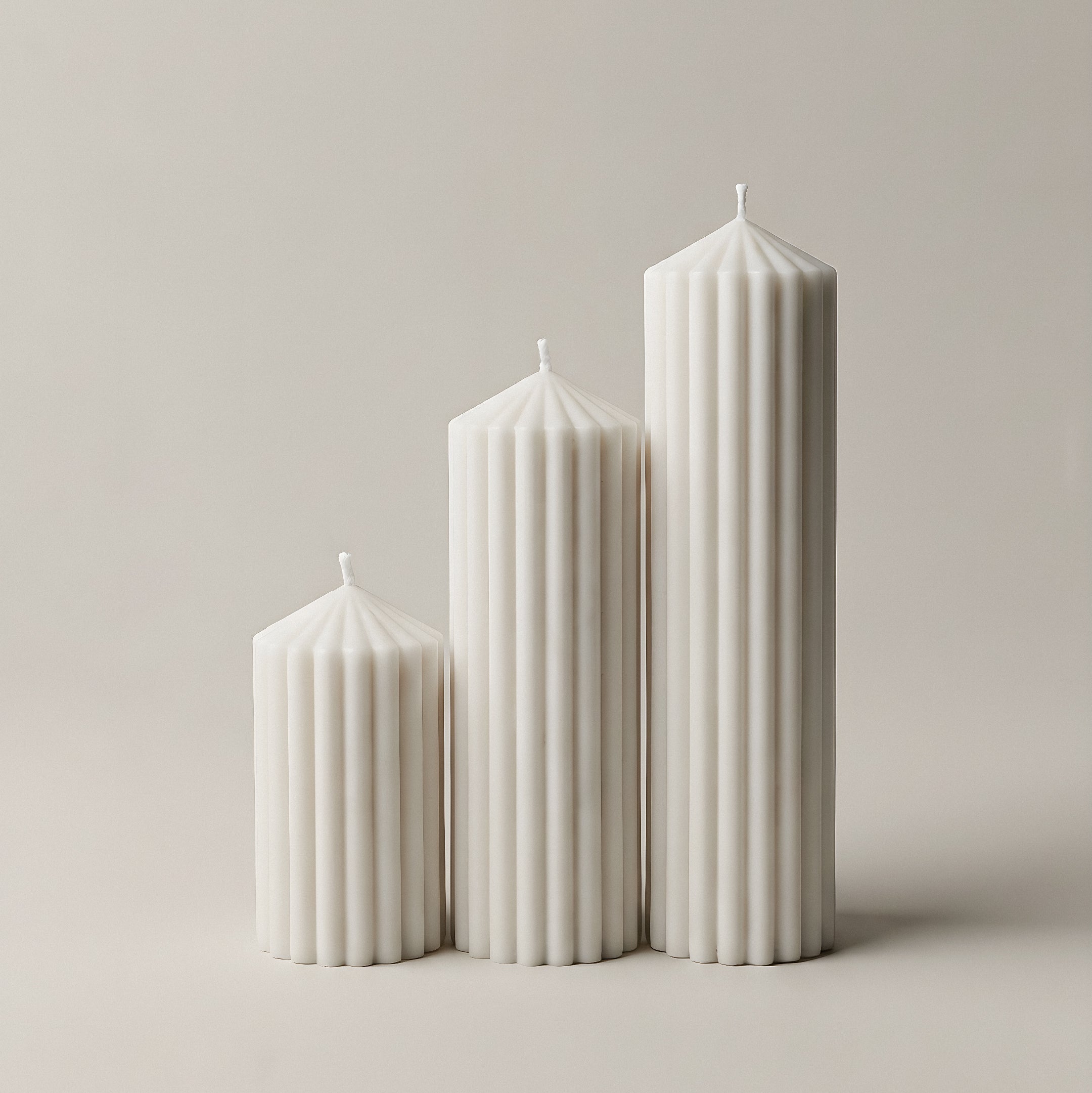 Handmade Peak sculptural candle in natural soy wax displayed in modern Los Angeles home interior setting