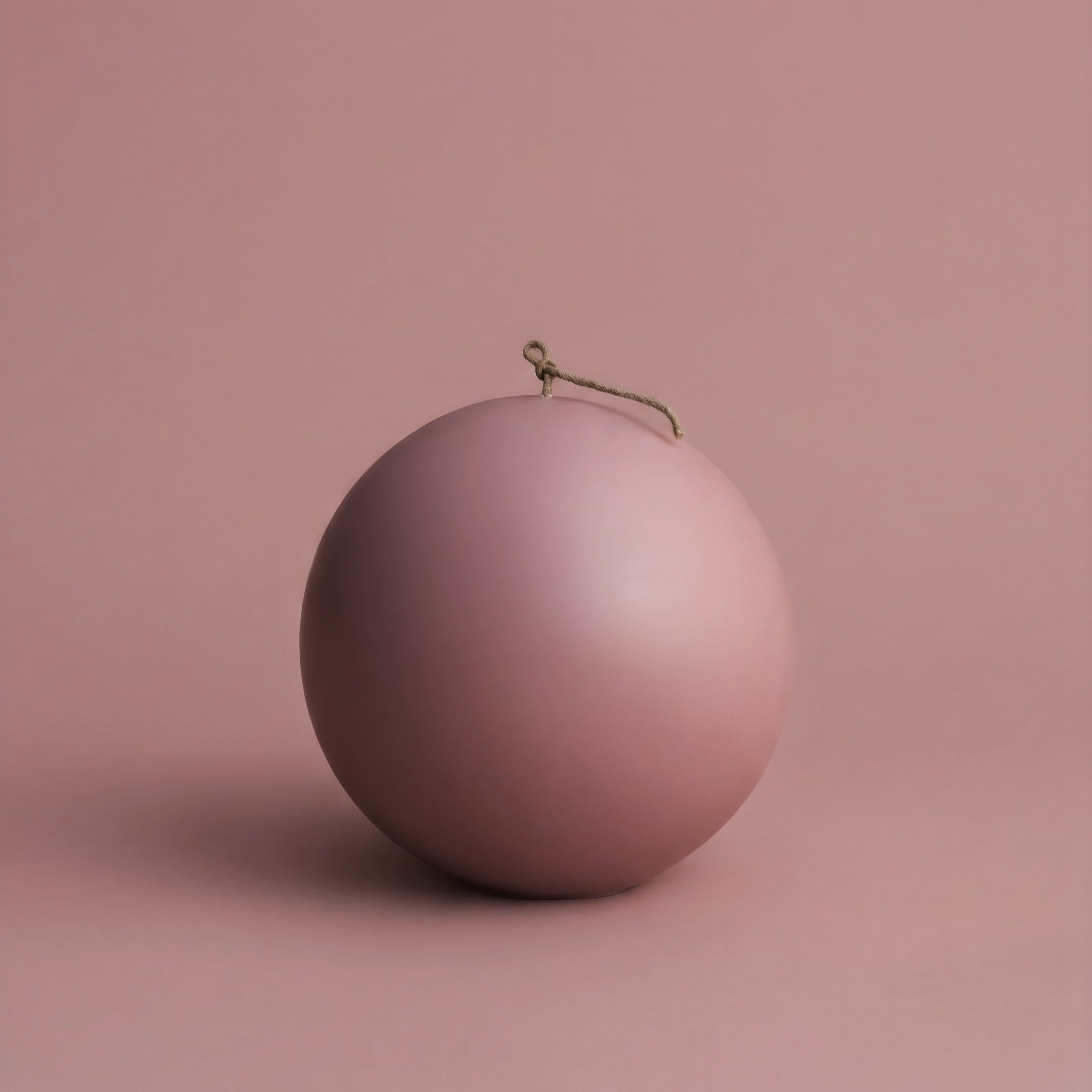 Handmade sphere sculptural candle detail showing smooth soy wax texture in Los Angeles studio setting