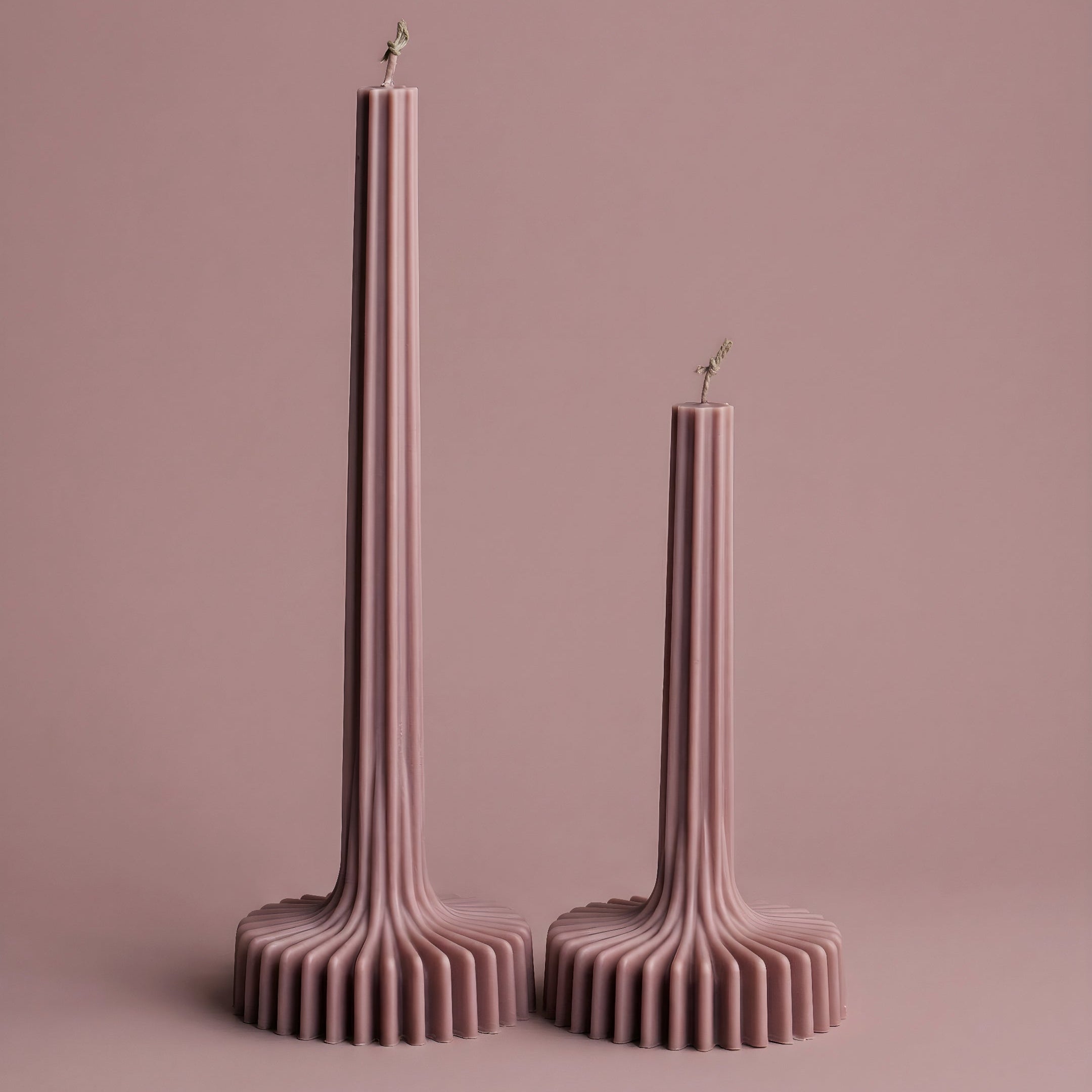 Detail of handmade sculptural vase candle showing smooth soy wax texture and premium unscented finish