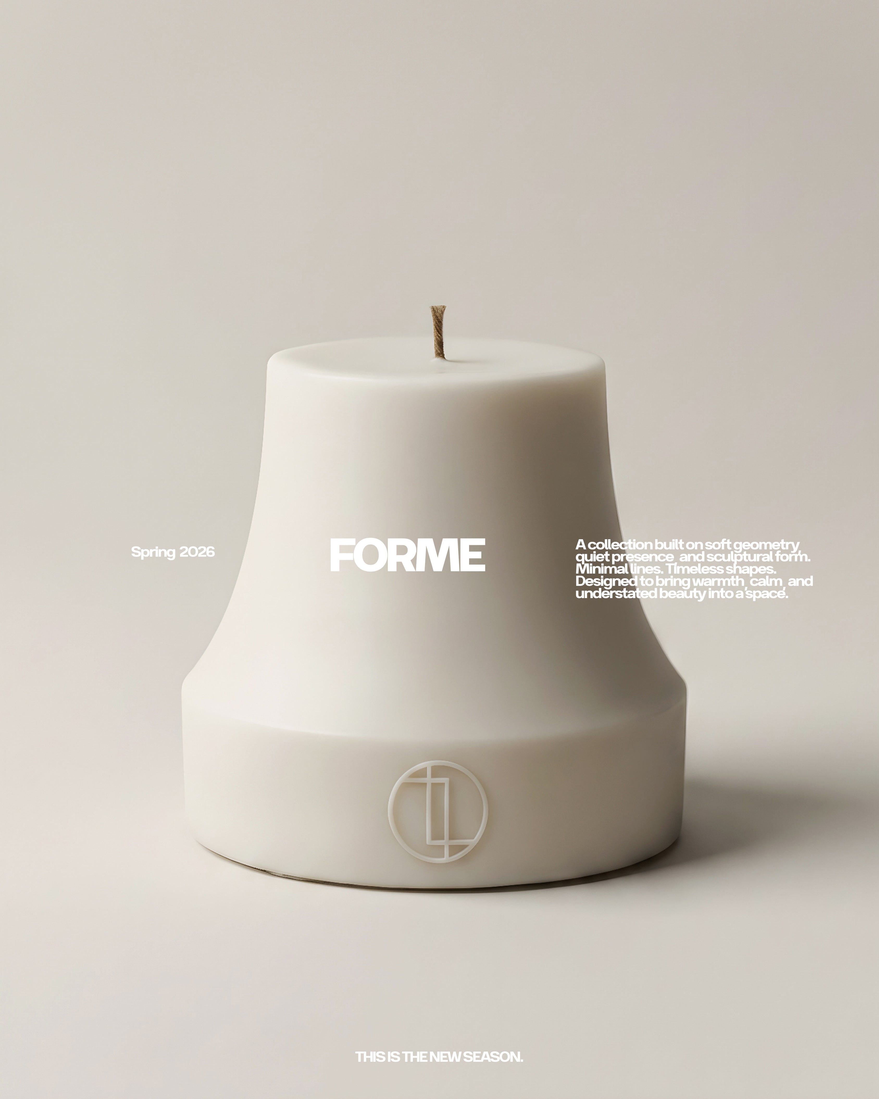 Bell Candle Forme Collection on the neutral background