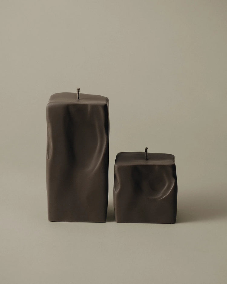Lawa Raw block set of 2 pillar candles on neutral backdrop