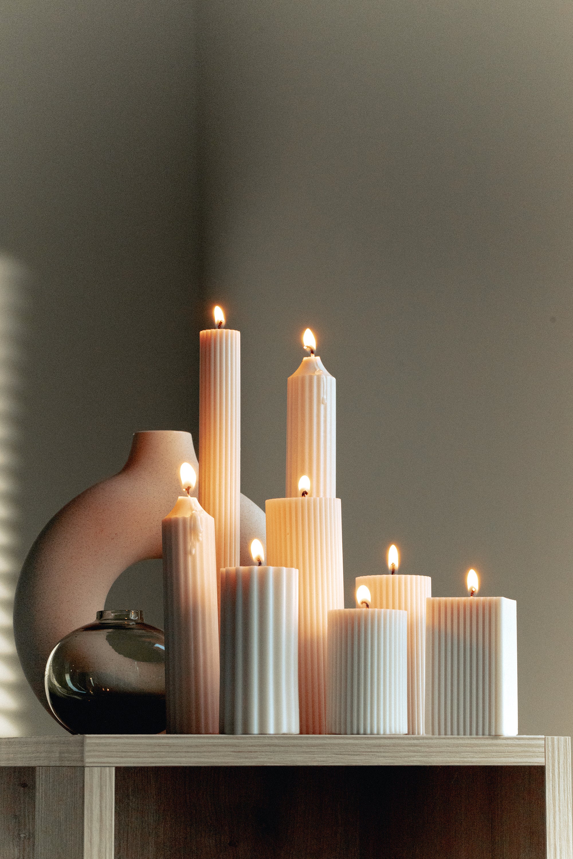 Tall Ribbed Candles