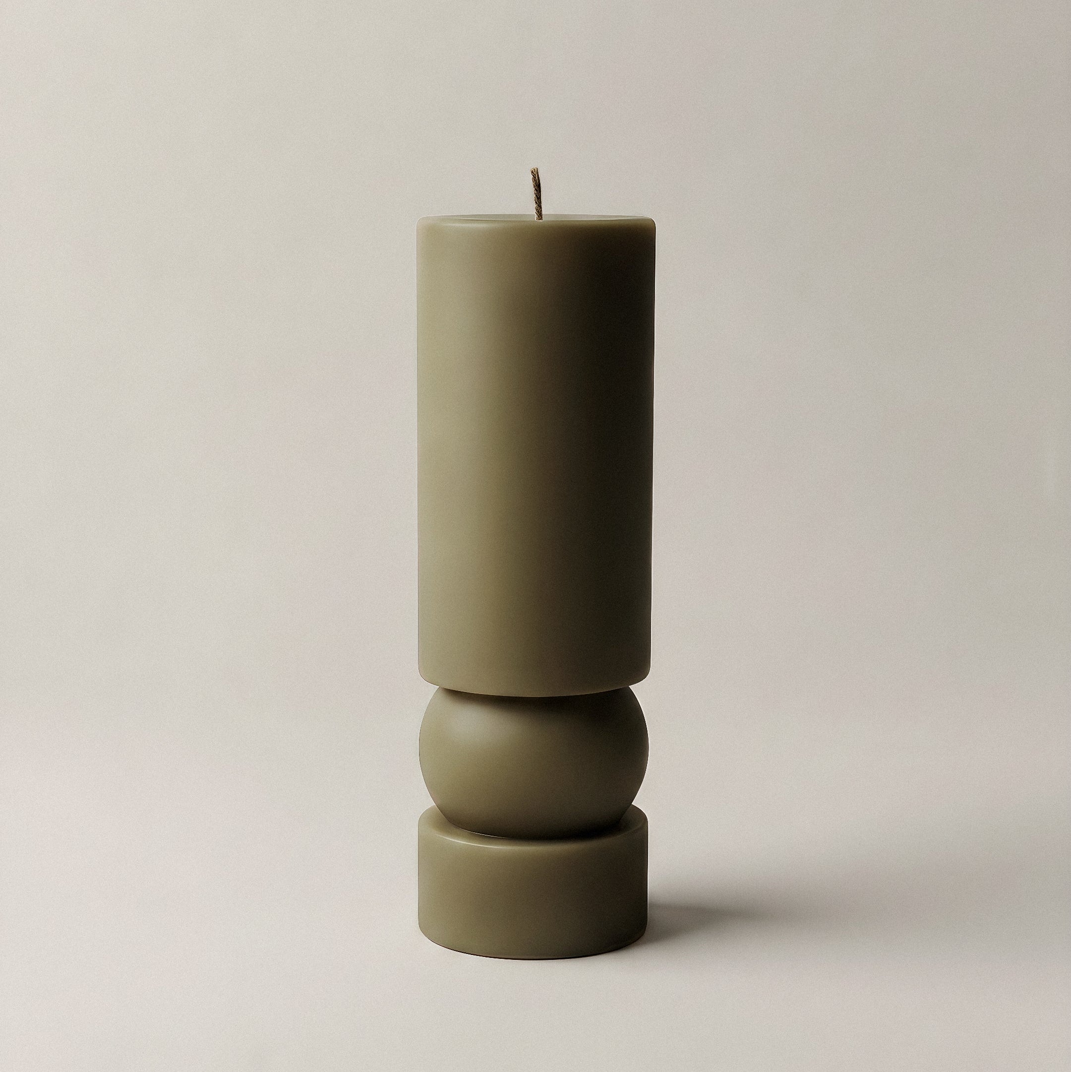 Zen sculptural candle detail showing smooth soy wax texture and minimalist design handmade in Los Angeles