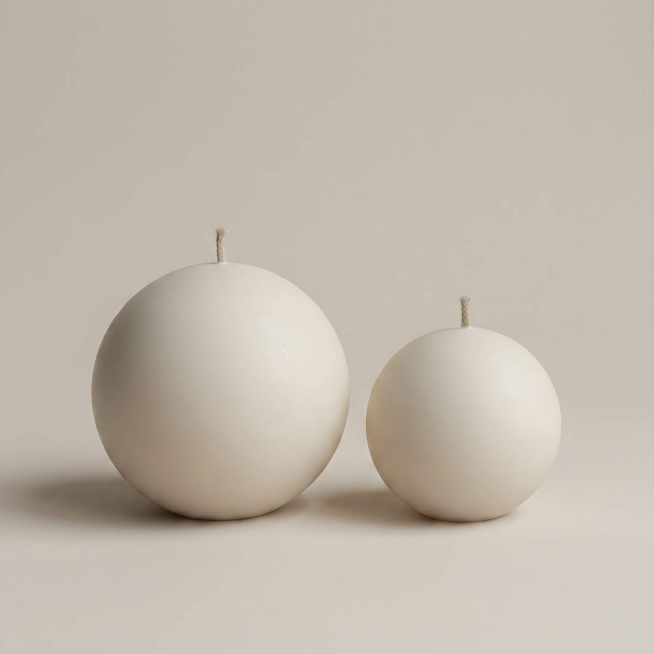 Handmade sphere candle made from premium soy wax displayed in modern Los Angeles interior setting