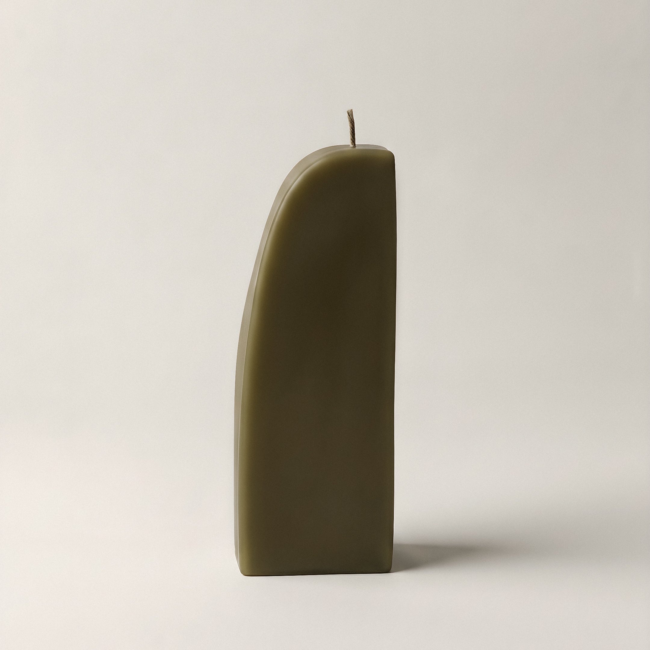 Detail of handmade Downhill sculptural candle showing premium soy wax texture and cotton wick crafted in Los Angeles