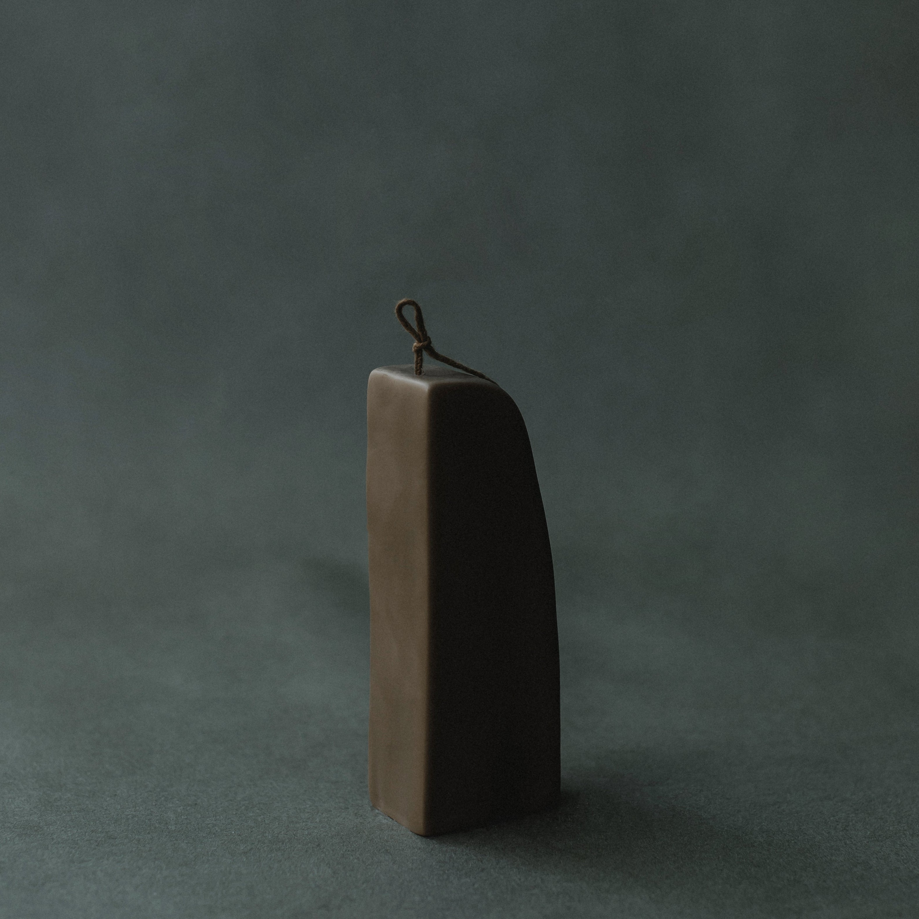 Kobicha brown downhill sculptural soy wax candle by LAWA, a perfect housewarming gifting idea and design piece
