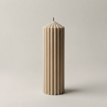 Handmade Peak sculptural candle detail showing premium soy wax texture in Los Angeles studio setting