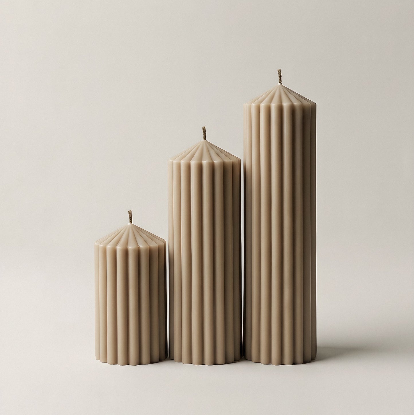 Close-up detail of handmade Peak sculptural candle showing premium soy wax texture and natural cotton wick
