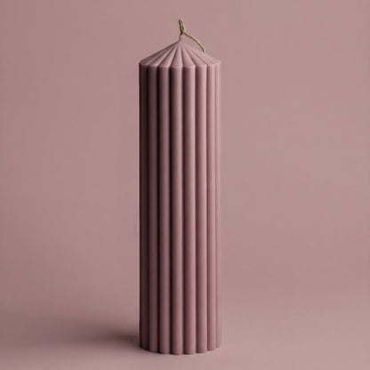 Close-up detail of handmade Peak sculptural candle showing premium soy wax texture and natural cotton wick