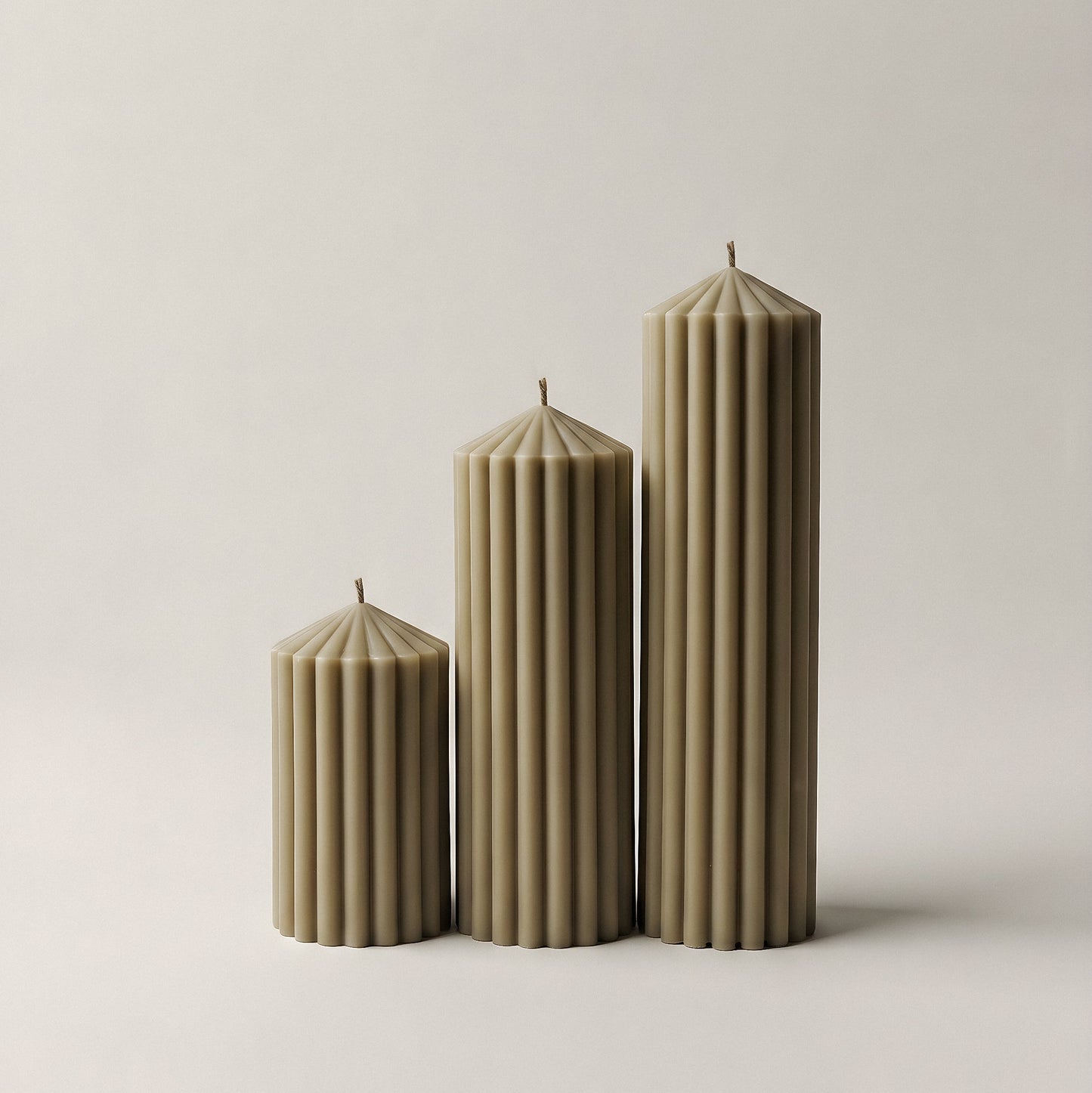 Close-up detail of handmade Peak sculptural candle showing premium soy wax texture and natural cotton wick