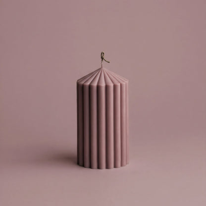 Detail of handmade Peak sculptural candle showing premium soy wax texture and natural cotton wick from Los Angeles