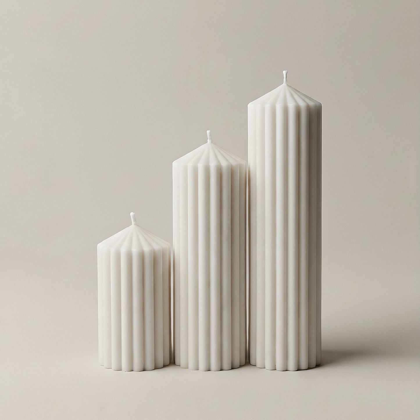 Handmade Peak sculptural candle in natural soy wax displayed in modern Los Angeles home interior setting