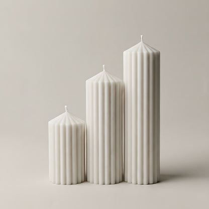 Handmade Peak sculptural candle in natural soy wax displayed in modern Los Angeles home interior setting