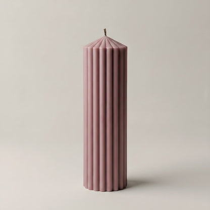 Peak sculptural candle handmade from soy wax displayed in minimalist Los Angeles home setting