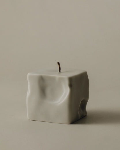 LAWA Candles Raw Block Candle, small, in Jade soy wax, product photo on a plain background
