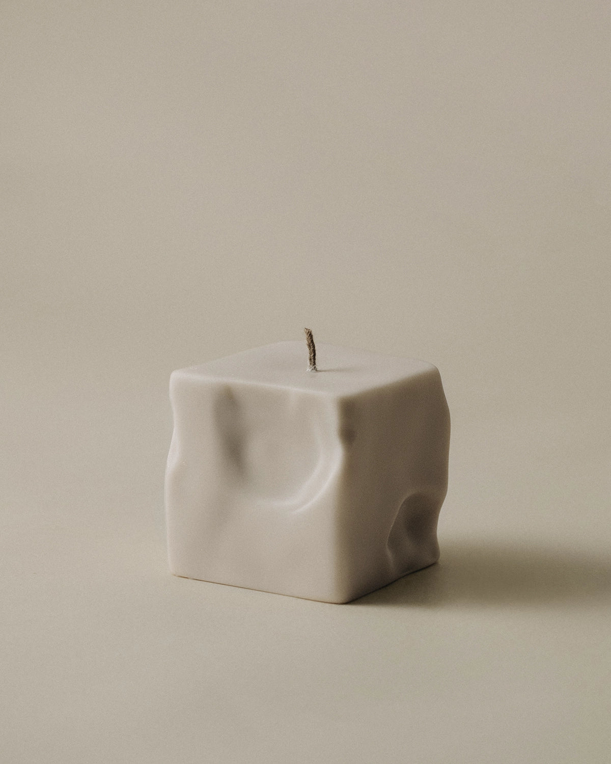 Raw Block Candle - Small - Light Beige