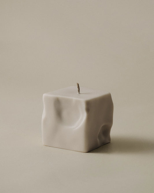Raw Block Candle - Small - Light Beige