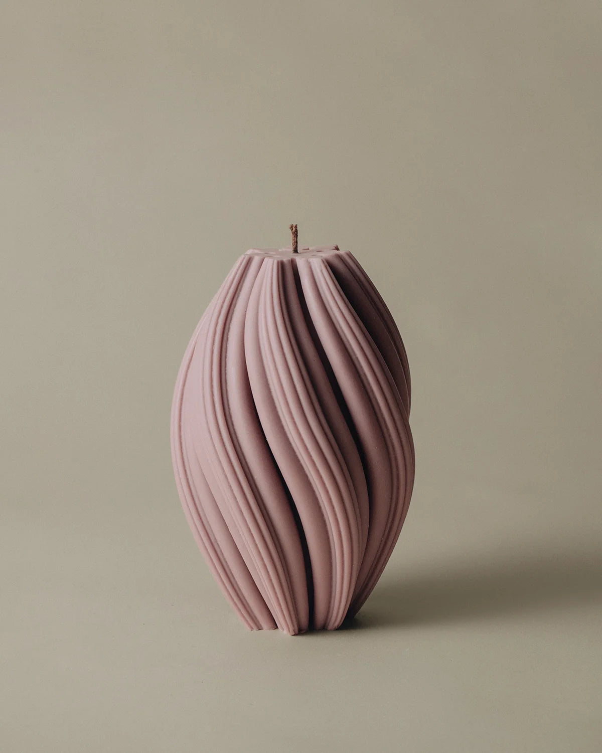 Swirl Candle - Large - Dusty Rose