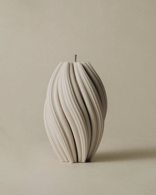 Swirl Candle - Large - Moon Gray