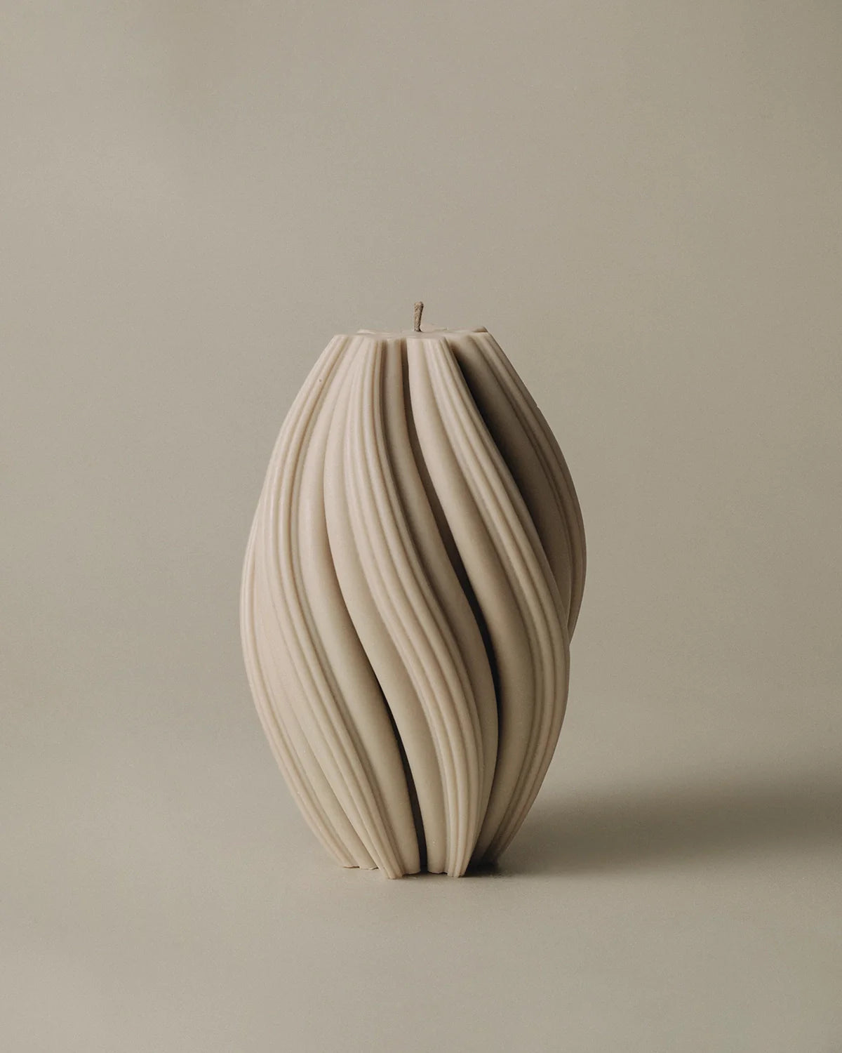 Swirl Candle - Large - Sandstone