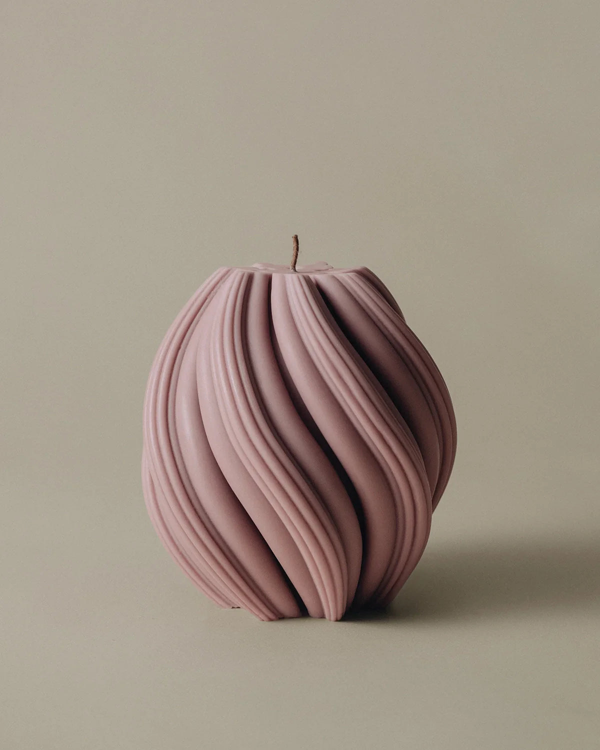 Swirl Candle - Medium - Dusty Rose