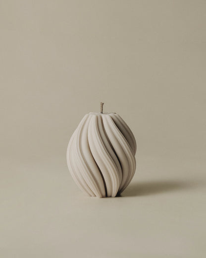Swirl Candle - Small - Moon Gray