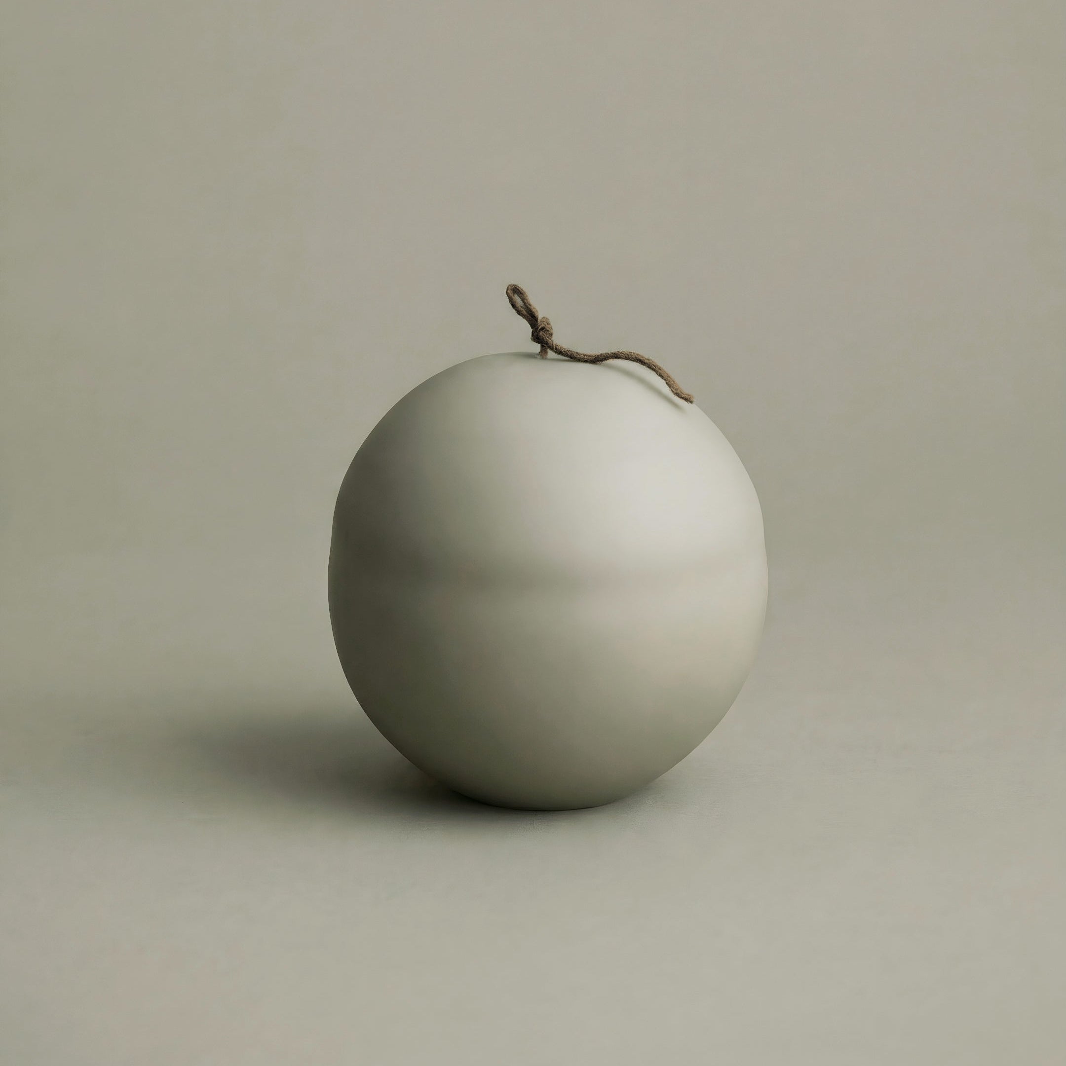 Close-up detail of handmade unscented Imperfect Sphere Candle showing organic texture of premium soy wax surface