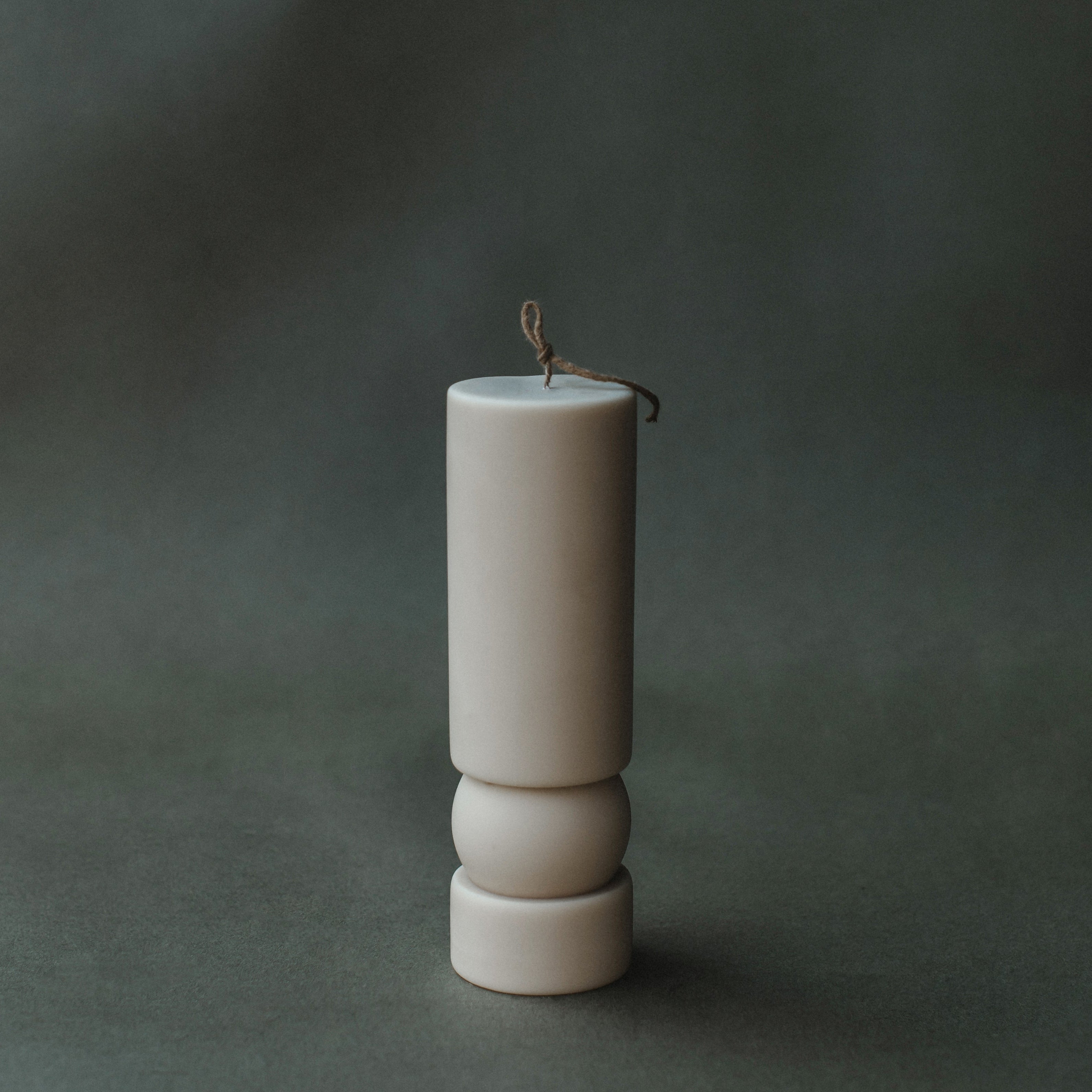 Light beige Zen sculptural soy wax candle for birthday gift, housewarming gft, and all other holidays
