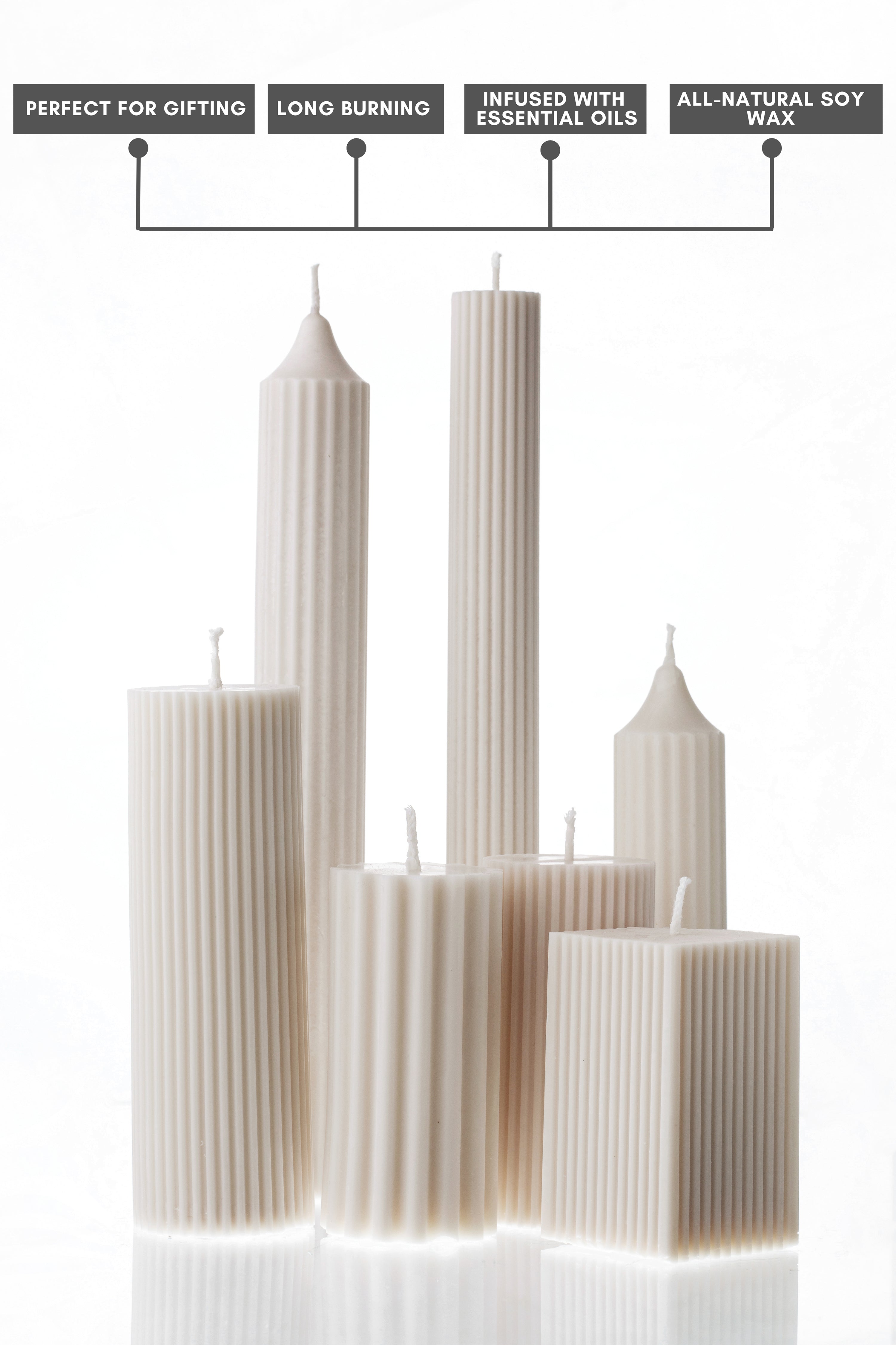 Tall Ribbed Candles